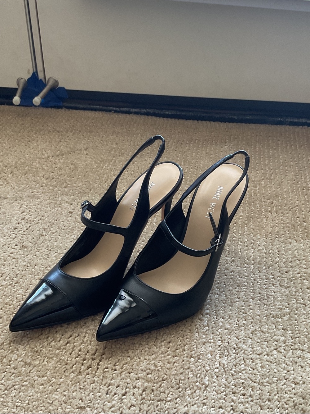 Nine West Black Pointed Slingback Mary Jane Pumps